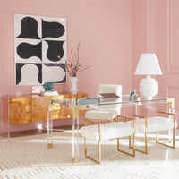 jacques dining table rider dining chair delphine bar dining room - styled view