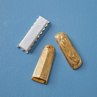 ripple mezuzah marble nickel - styled view