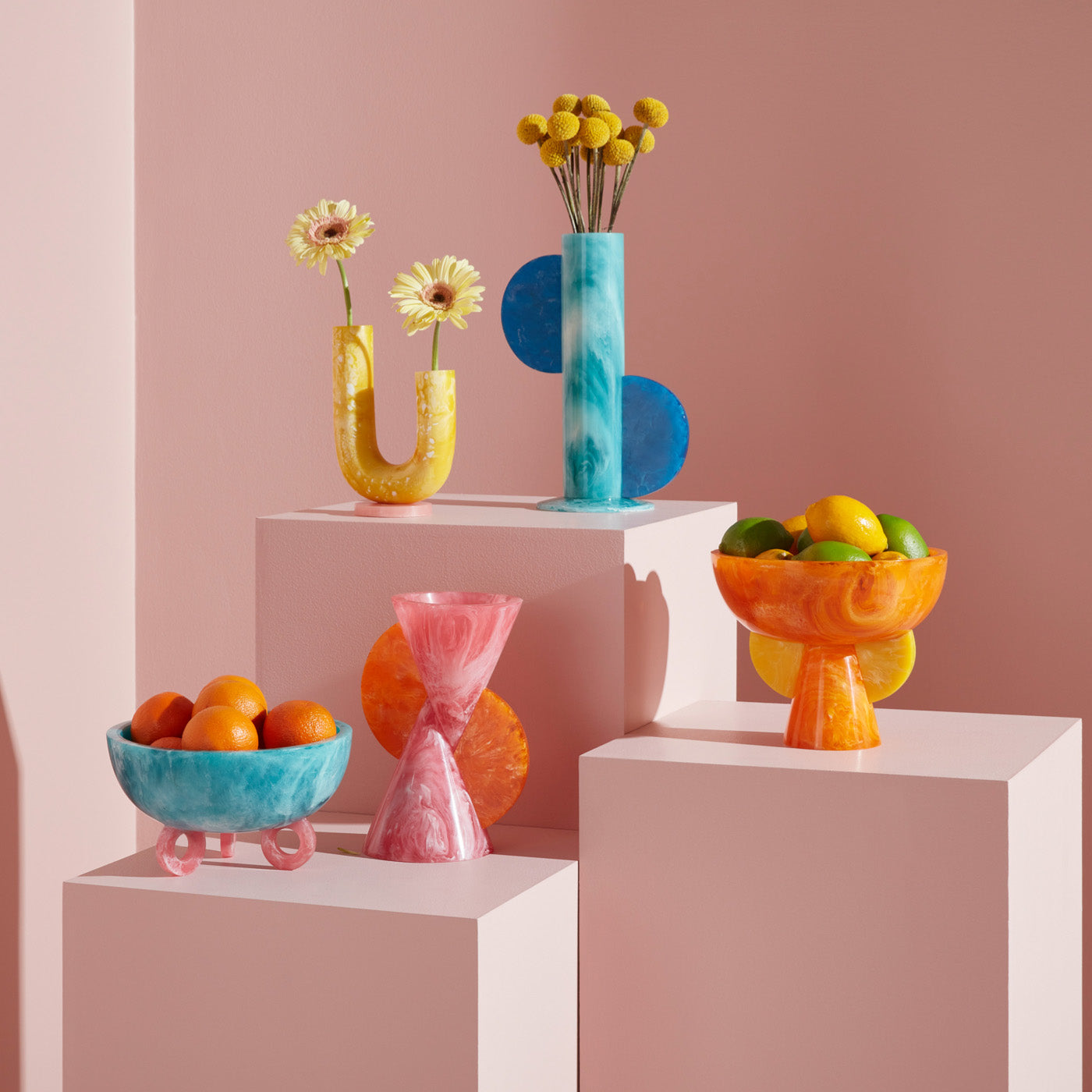 mustique bowl and vase collection - styled view