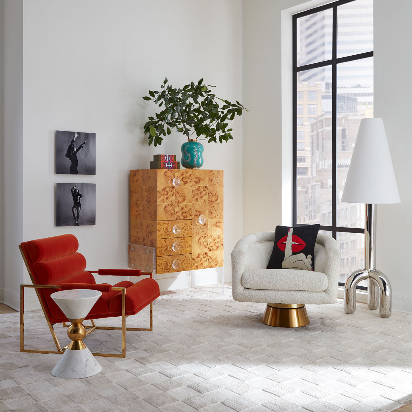Bond Bar with Pompidou Floor Lamp