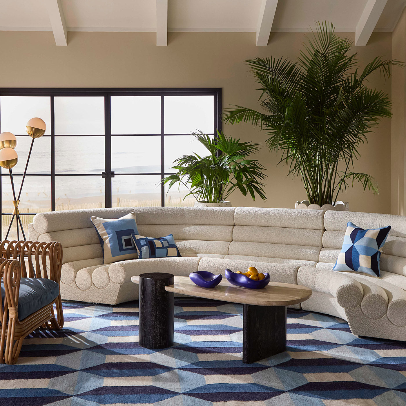 Futura Three-Piece U-Shape Sectional - styled view