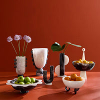 Mustique Black & White Disc Bowl - styled view