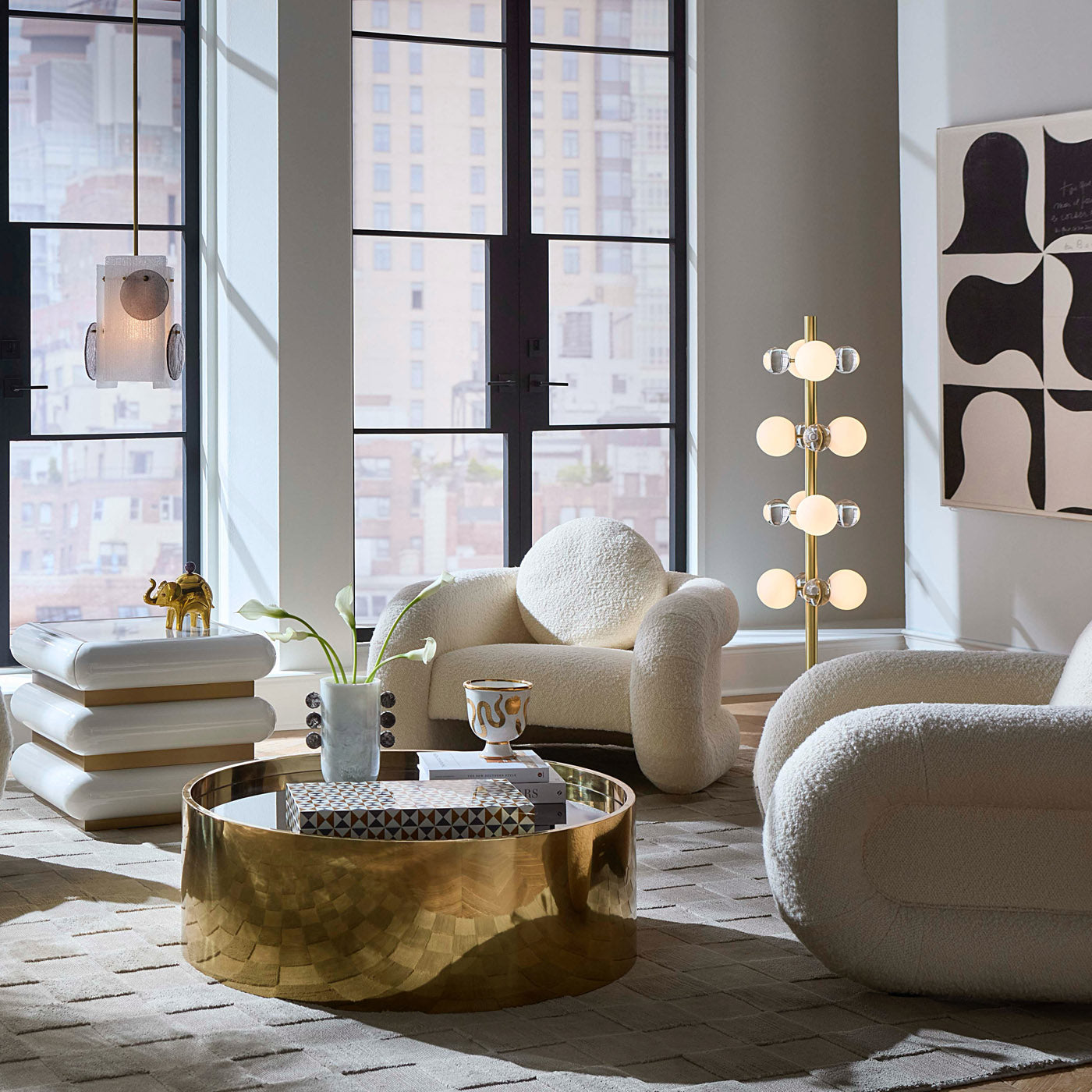 Kiki End Table with Pompidou Lounge Chair