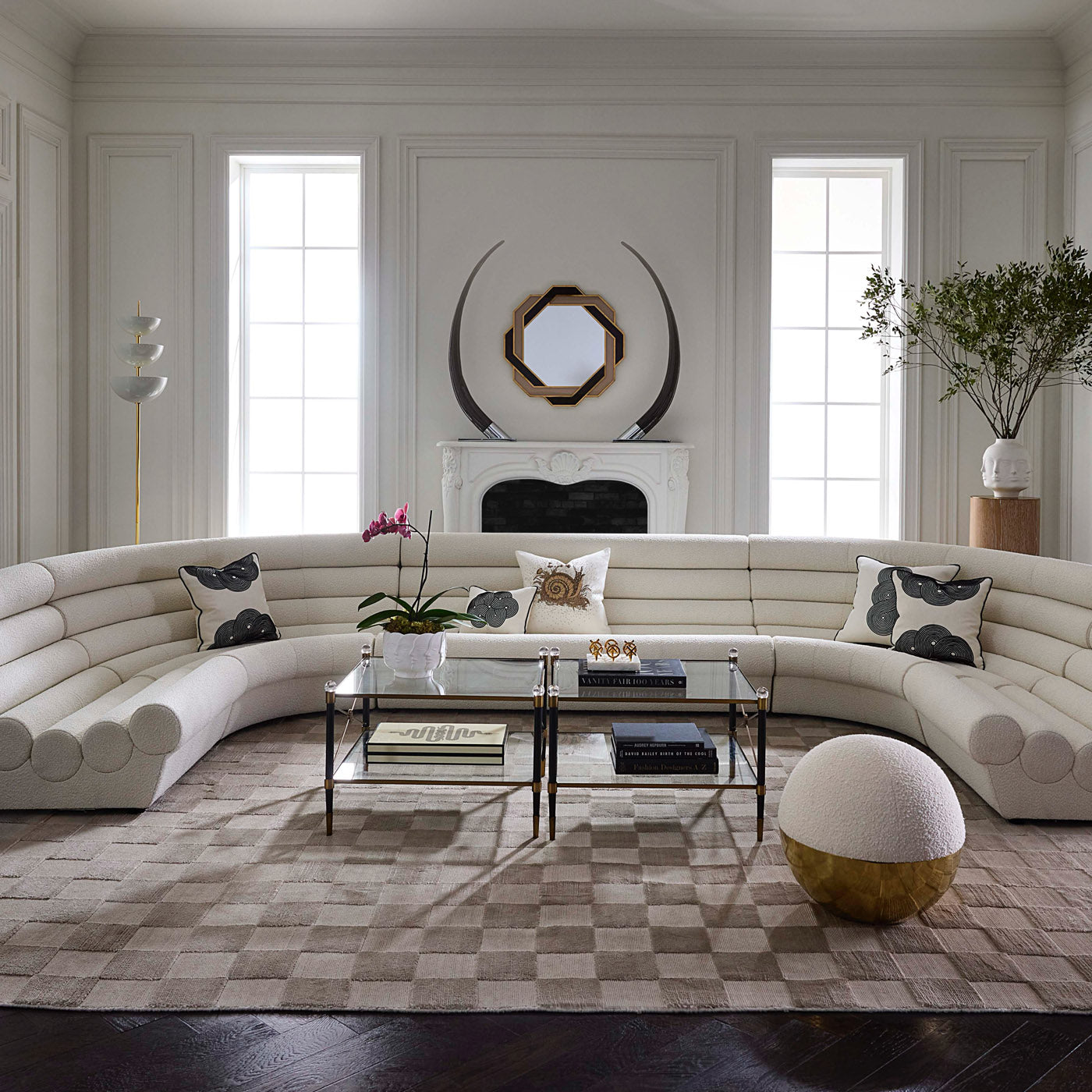 Futura Five-Piece Sectional in Boucle Upholstery | Jonathan Adler