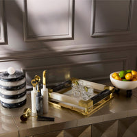 Mustique Black & White Barware Set - opened view