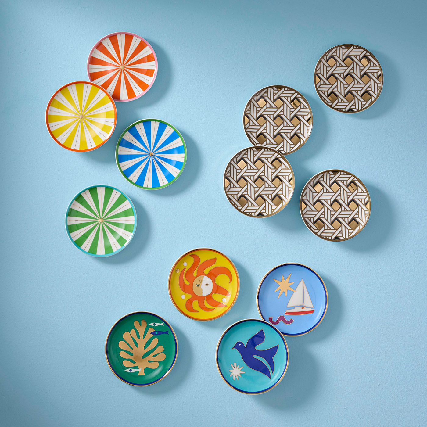 Playa Coasters in Porcelain with Gold Accents | Jonathan Adler