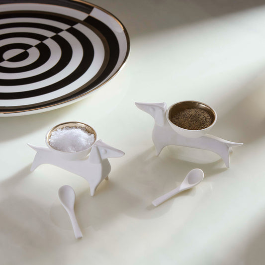 Dachshund Salt & Pepper Cellars - styled view