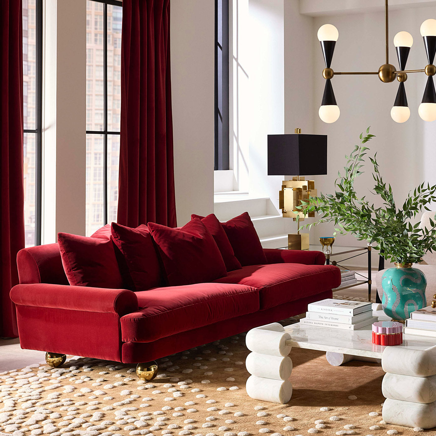 Greenwich Sofa Vincenza with circuit table - styled view