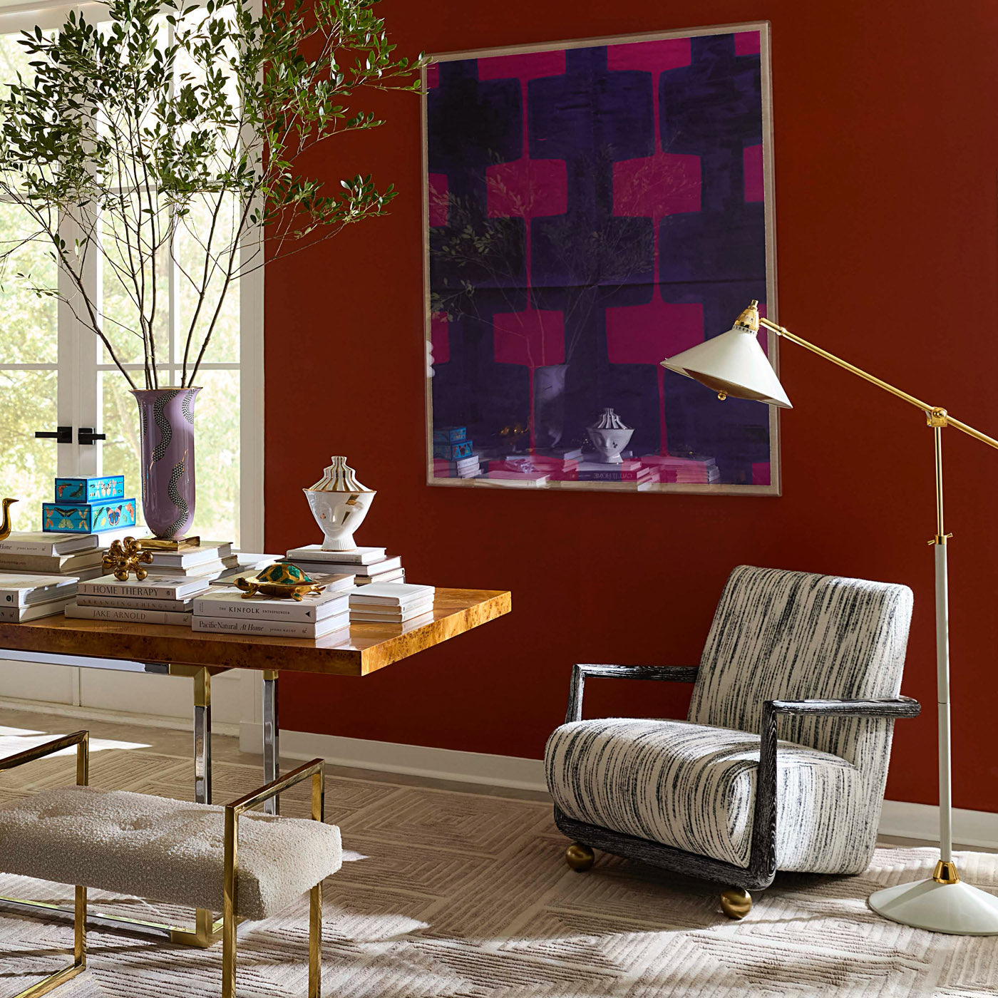 st. germain club chair with bond dining table