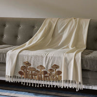 Mushrooms Embellished Throw - styled view