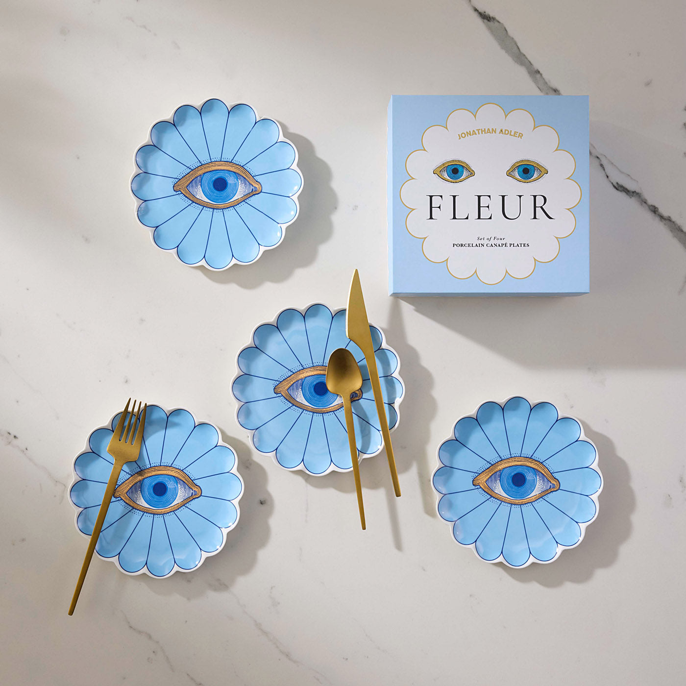 Fleur Canapé Plate Set - styled view