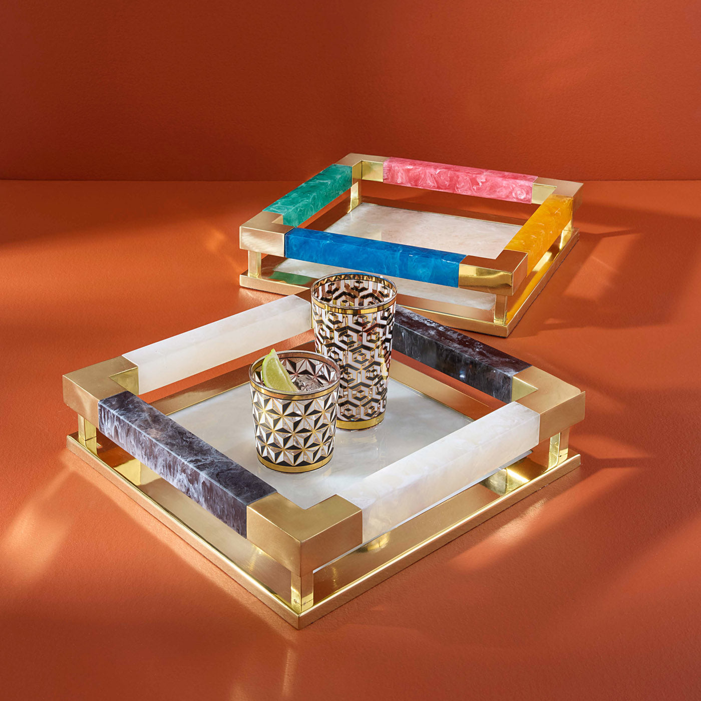 mustique square tray multicolor - trays collection view