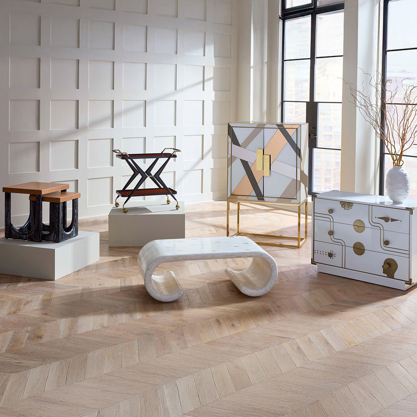 Coliseum Nesting Tables - styled view