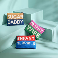 Sugar Daddy Needlepoint Pillow - styled view