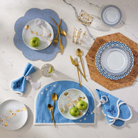 Metallic Cork Octagon Placemat Set - styled view
