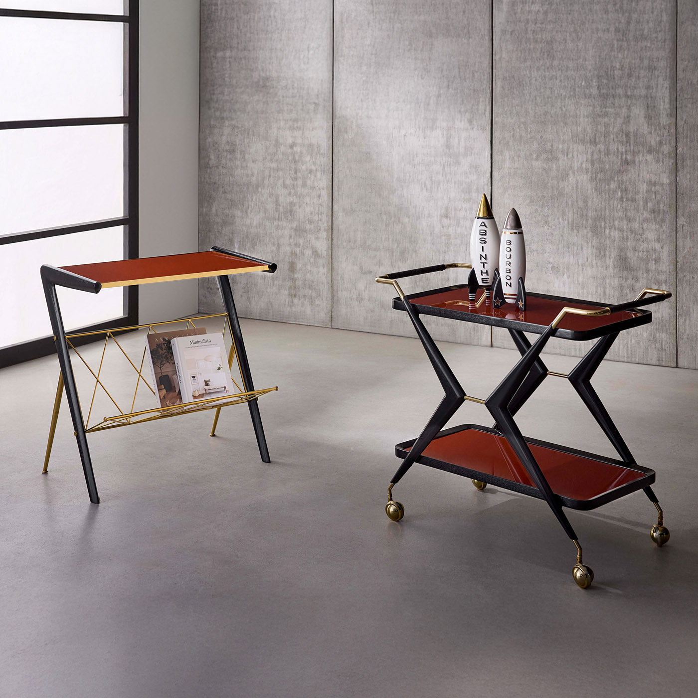 Trocadero Magazine Side Table - styled view