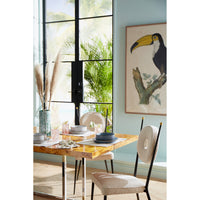 barraband toucans 1 print rondo dining chairs bond dining table - styled view