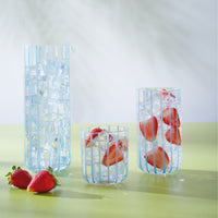cabana glassware with strawberries and ice - styled view