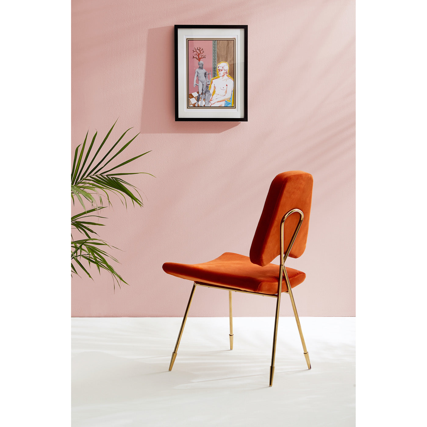 maxime dining chair varese persimmon velvet frame brass 4