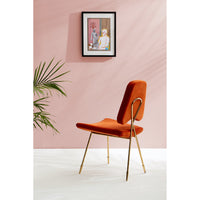 maxime dining chair varese persimmon velvet frame brass 4