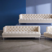 Baxter 100" Deep T-Arm Grand Sofa in Serpette Ivory