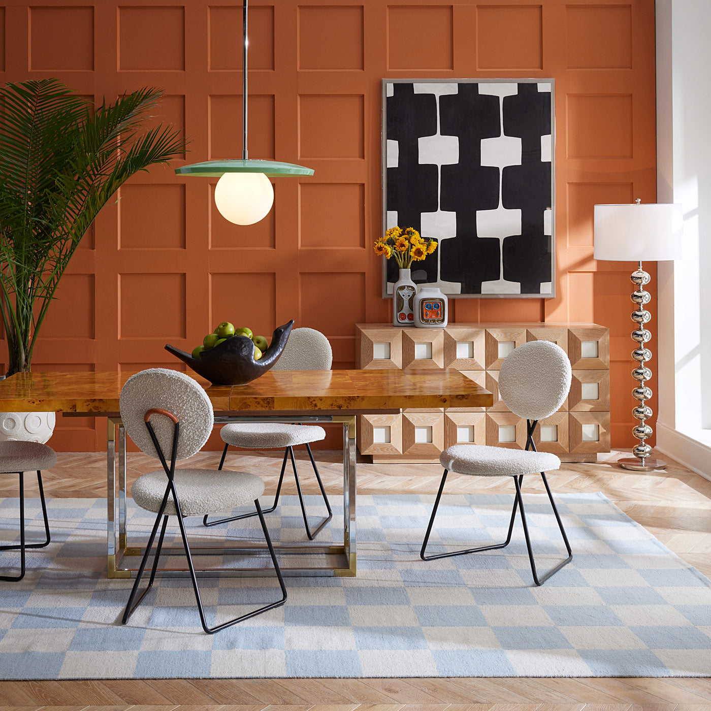hollywood floor lamp with bonaparte chair