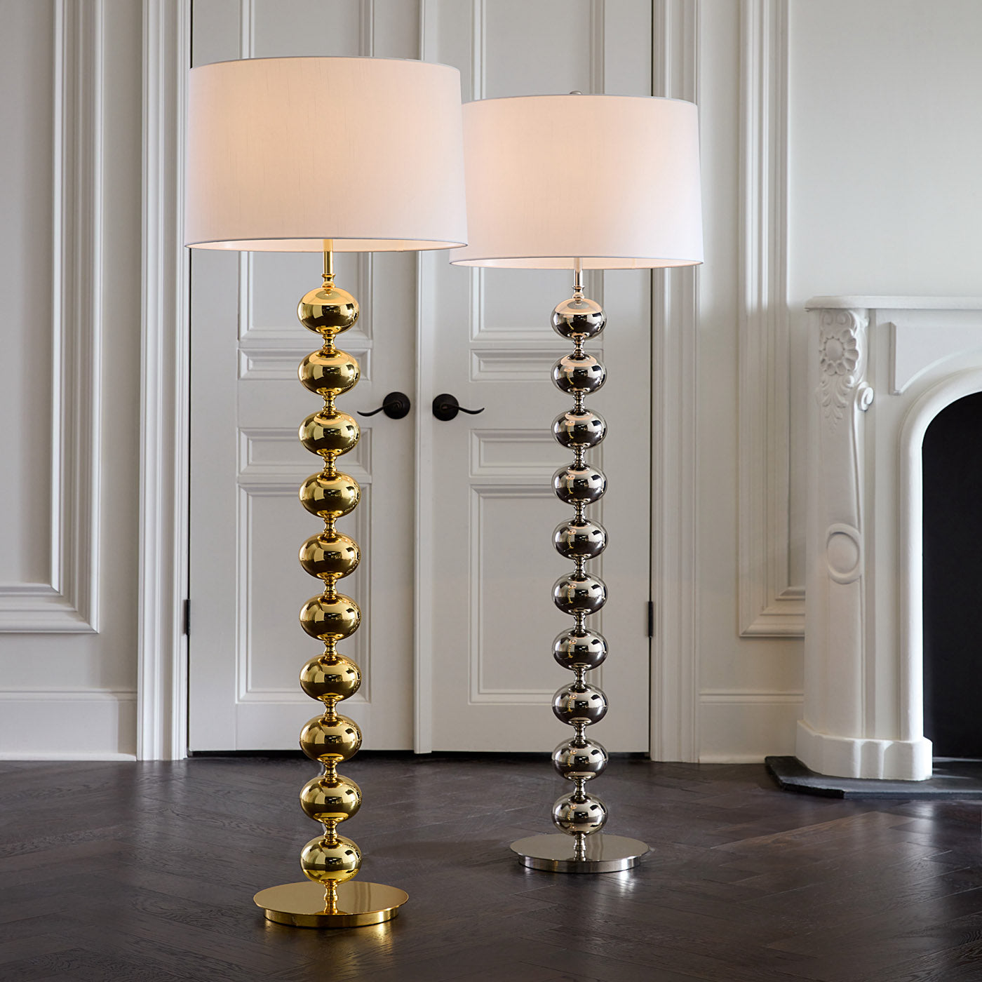 hollywood floor lamp brass - styled view