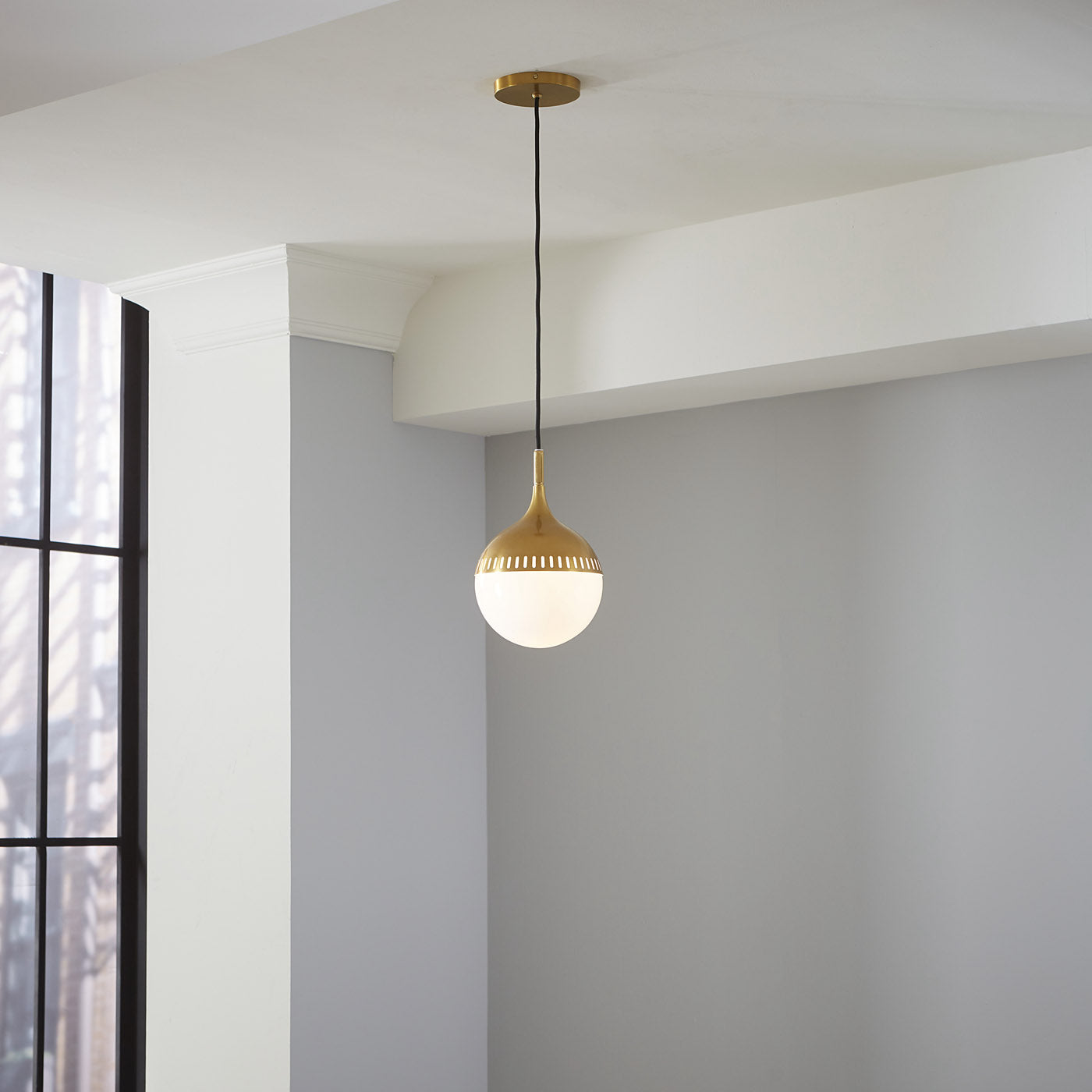 Small Rio Pendant Brass - styled view