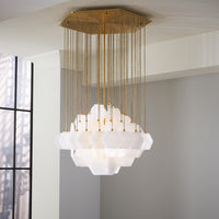 vienna large chandelier brass living room - styled view 1