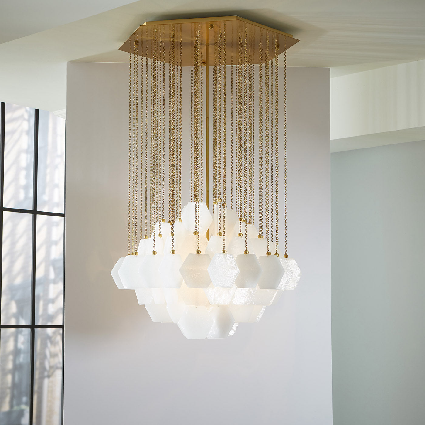 vienna large chandelier brass small - styled view