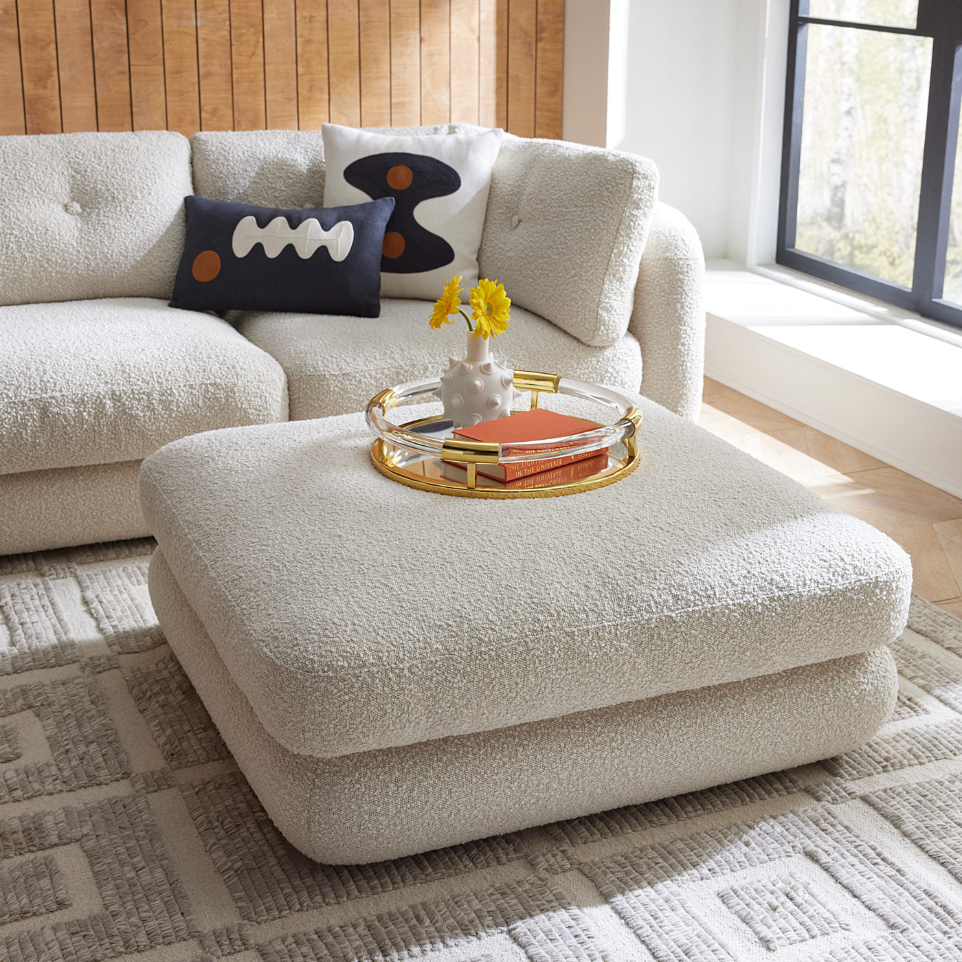 Pompidou 160” Modular Six-Piece Sectional with Ottoman