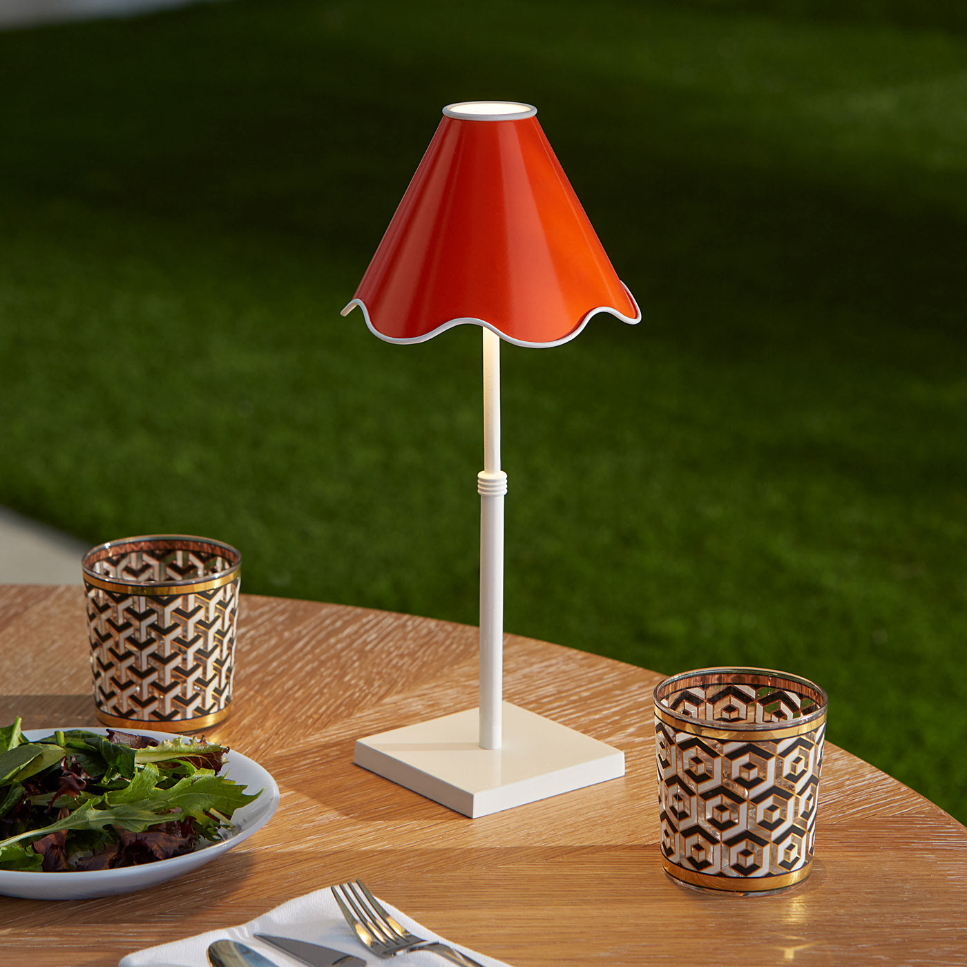 Orange Ripple Rechargable Lamp Styled