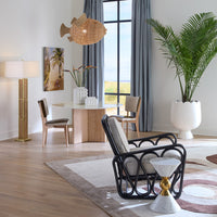 Scallop Concrete Planter with Riviera Lounge Chair