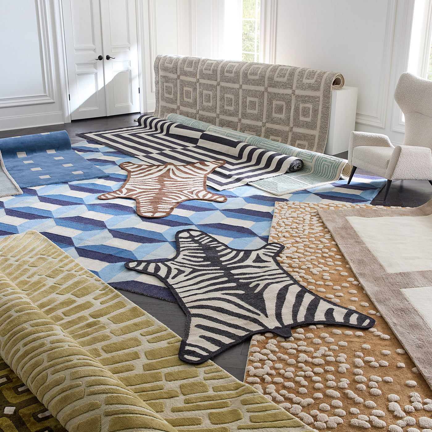zebra peruvian flat weave rug - collection view