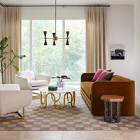 caracas six-light chandelier brass black white - view 2