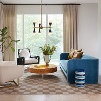 caracas six-light chandelier brass black white - view 3