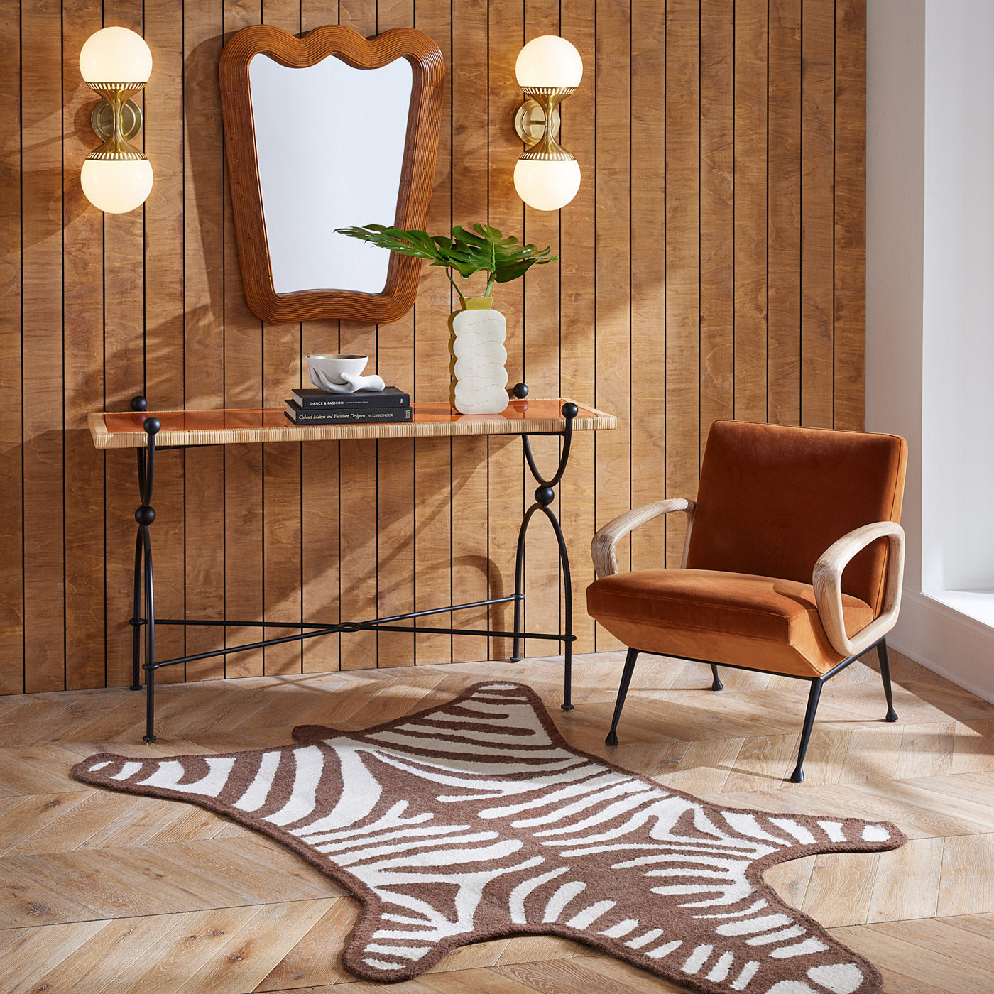 zebra peruvian flat weave rug - summer shot
