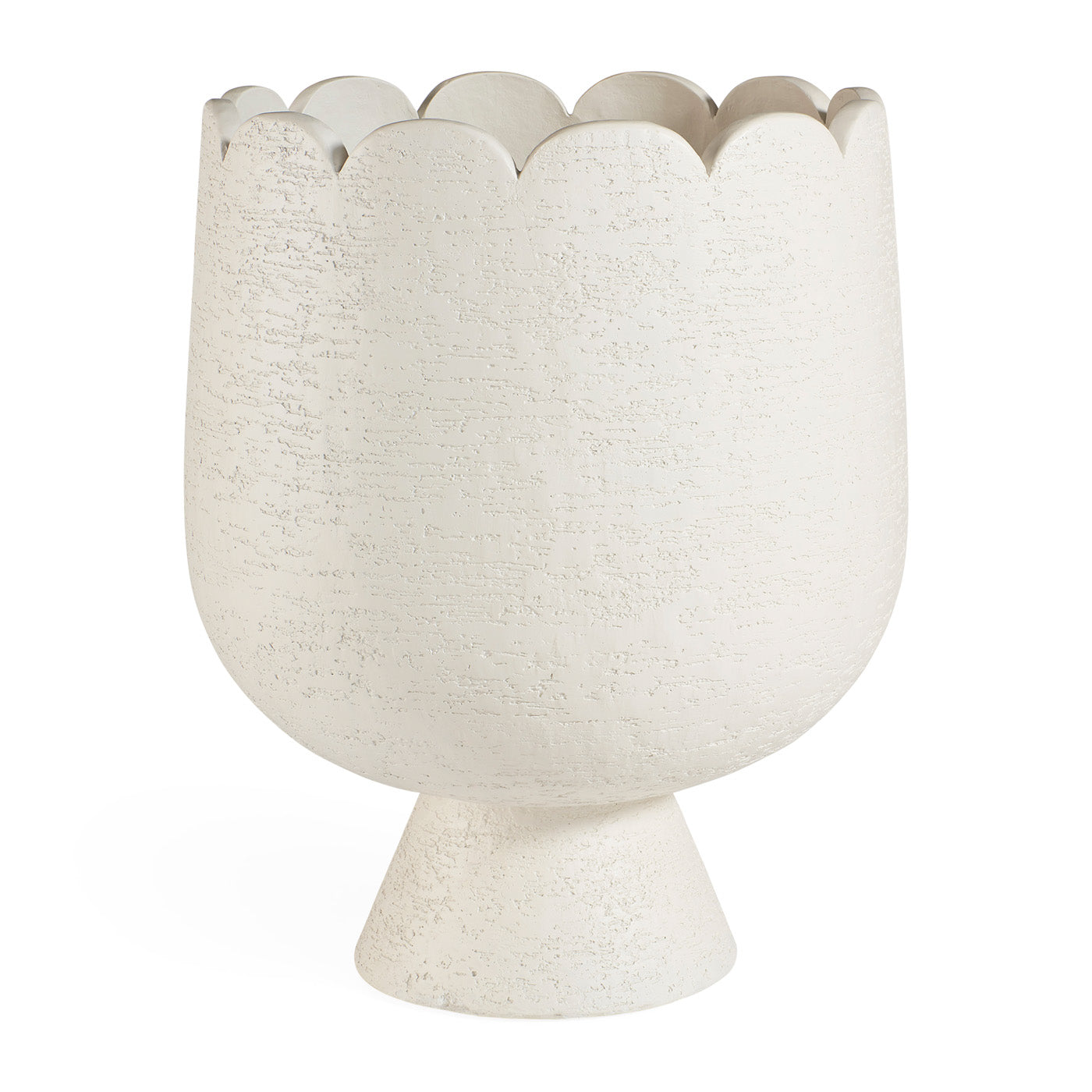 Scallop Concrete_Planter - front view