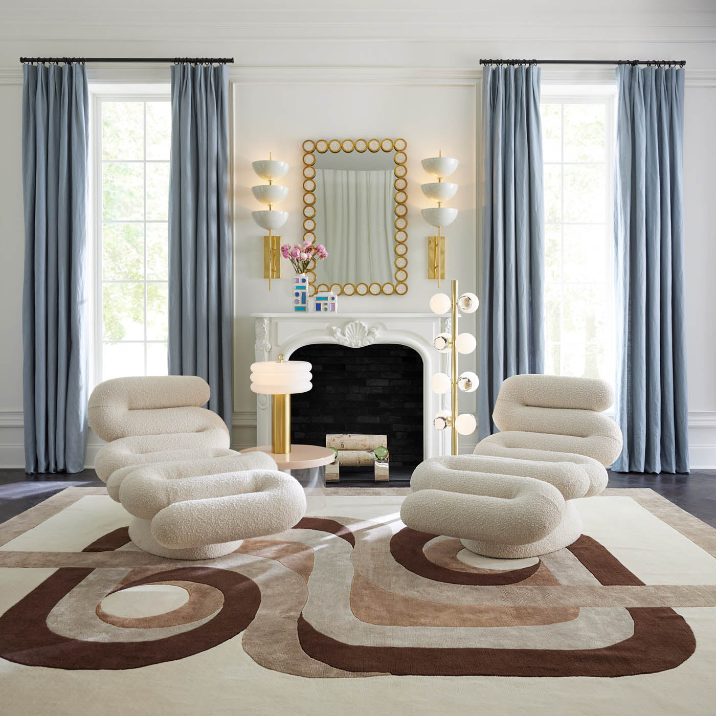 Serpentine Chaise in Boucle Upholstery | Jonathan Adler