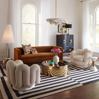 Serpentine Swivel Chair Olympus Snow with Canaan Rug