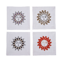 Sun Cocktail Napkins set of 4 - front view