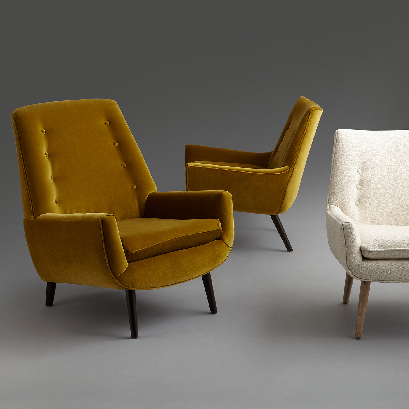 mr. godfrey chair venice lichen mrs. godfrey chair canaan accent table living room - styled view