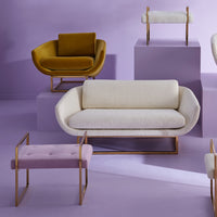 beaumont settee talitha three-drawer chest - styled view