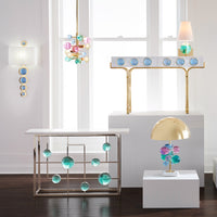 globo five-light chandelier acrylic multicolor brass - view 5