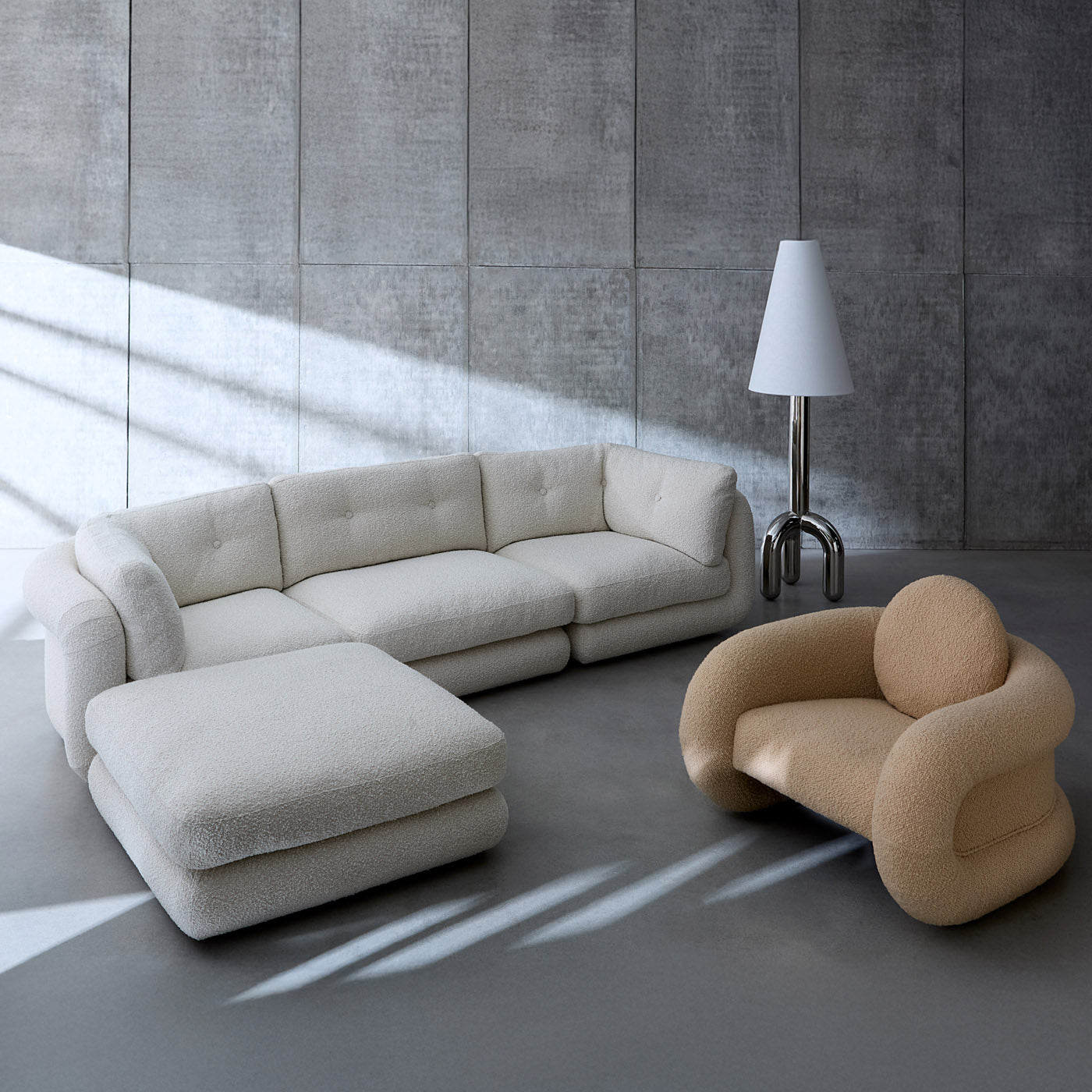 pompidou modular four piece with ottoman - styled group view