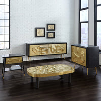 reform credenza brass ebonized cerused oak wood - detail view 3
