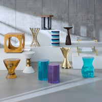 bond cube accent table burl wood mappa wood natural - detail view
