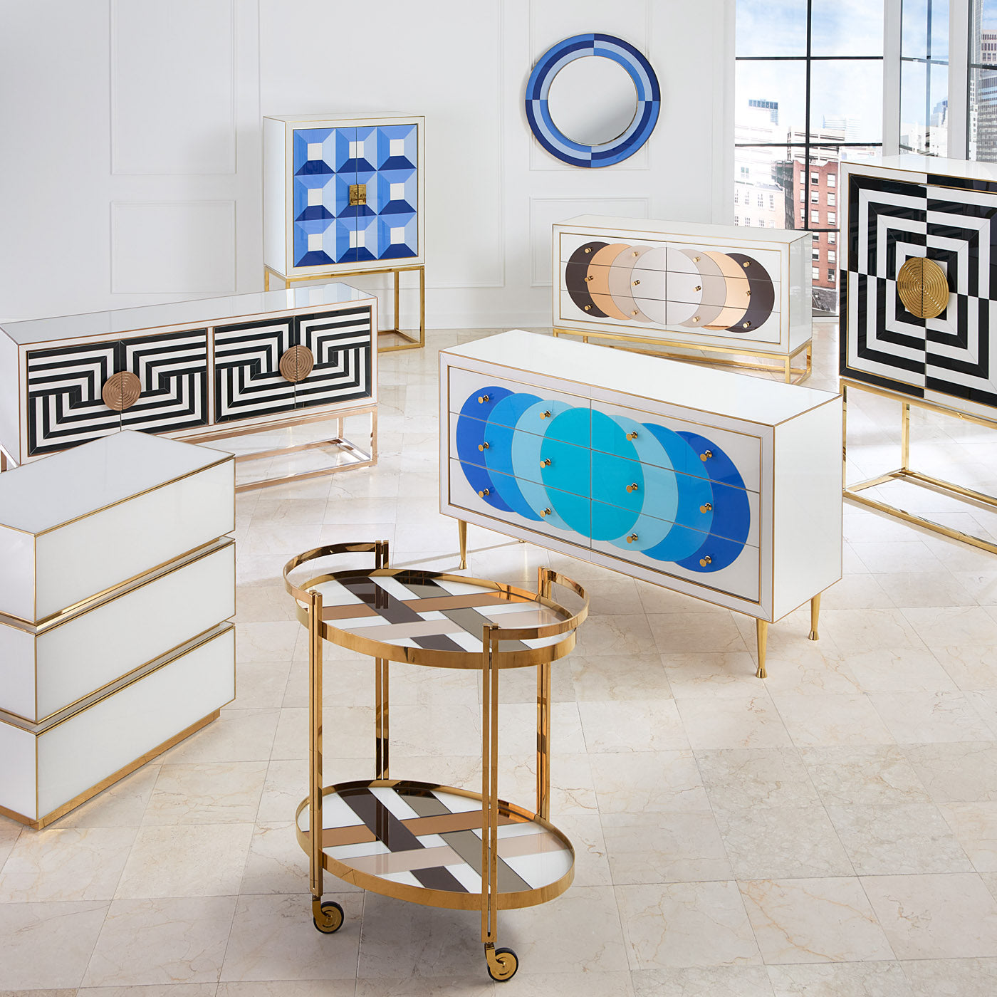 op art credenza - group view