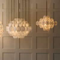 vienna large chandelier brass living room large - styled view