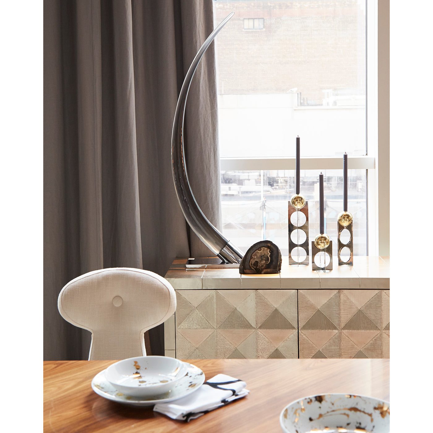 berline candle holder collection giant acrylic tusk - styled view